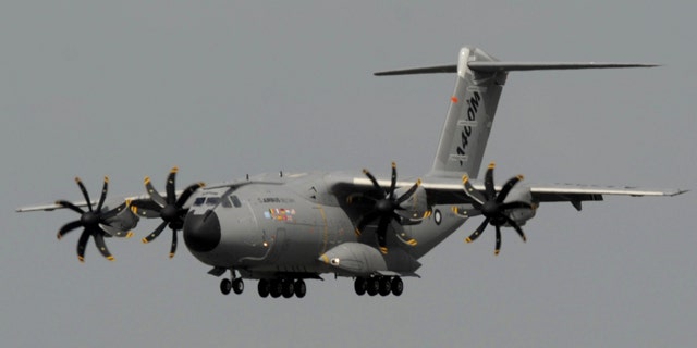 The military transport Airbus A400M lands at the airfield prior to the start of the International Air Show ILA at Schoenefeld airport in Berlin on Monday, June 7, 2010. Visitors will be able to get an exclusive first glimpse of the aircraft, the all-new airlifter for the 21st century and Airbus Military's latest development.