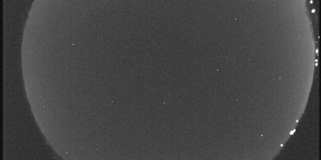 This photo is a still taken from a NASA Allsky camera video taken of a meteor fireball over western Alabama on March 19, 2010. The meteor was about the size of a soccer ball and completely incinerated before reaching the ground, scientists say.