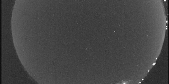 This photo is a still taken from a NASA Allsky camera video taken of a meteor fireball over western Alabama on March 19, 2010. The meteor was about the size of a soccer ball and completely incinerated before reaching the ground, scientists say.