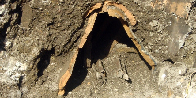 View of the 6th century A.D. tomb which delayed a renovation project in the western port city of Durres, 21 miles (33 km) west of the Albanian capital Tirana Tuesday, Sep. 21, 2010. Authorities are now making strenuous efforts to preserve the archaeological sites in this impoverished Balkan country, where rampant construction often obliterates cultural heritage.