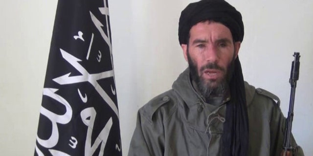This image taken from video provided by the SITE Intel Group made available Thursday Jan. 17, 2013, purports to show militant militia leader Moktar Belmoktar.