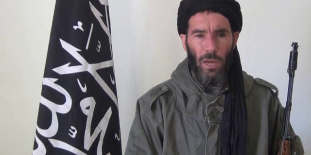 This image taken from video provided by the SITE Intel Group made available Thursday Jan. 17, 2013, purports to show militant militia leader Moktar Belmoktar.