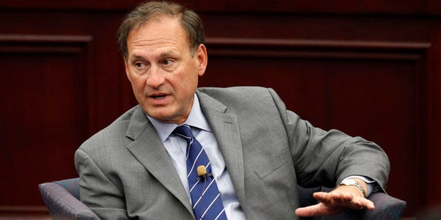 FILE: Sept. 14, 2012: Supreme Court Associate Justice Samuel Alito speaks at Roger Williams University Law School in Bristol, R.I.