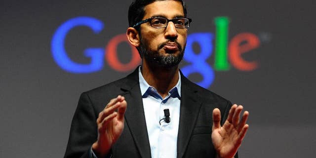 Google CEO Sundar Pichai, seen in a March 2, 2015, file photo, says a memo written by an employee who has since been fired violated the company's code of conduct.