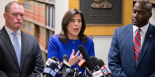 CHICAGO, IL - NOVEMBER 24:  Cook County State's Attorney Anita Alvarez speaks to the media about Chicago Police officer Jason Van Dyke following a bond hearing for Van Dyke at the Leighton Criminal Courts Building on November 24, 2015 in Chicago, Illinois. Van Dyke has been charged with first degree murder for shooting 17-year-old Laquan McDonald 16 times on October 20, 2014 after responding to a call of a knife wielding man who had threatened the complainant and was attempting to break into vehicles in a trucking yard.  (Photo by Scott Olson/Getty Images)