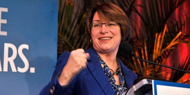 WASHINGTON, DC - MARCH 03: Senator Amy Klobuchar speaks at EMILY's List 30th Anniversary Gala at Washington Hilton on March 3, 2015 in Washington, DC. (Photo by Kris Connor/Getty Images for EMILY's List)