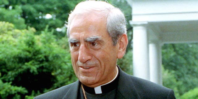 In this June 23, 1991 file photo Archbishop Anthony J. Bevilacqua of the Philadelphia Archdiocese, speaks at a news conference at his residence in Philadelphia, Pa., before traveling to the Vatican.
