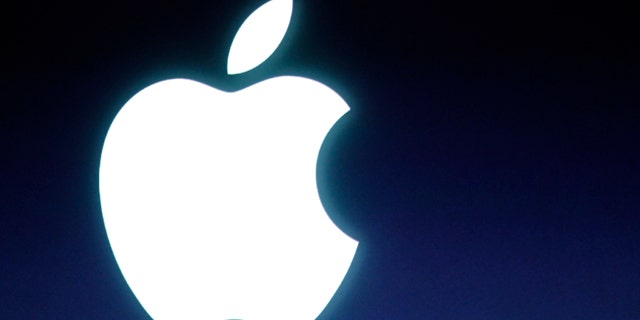 The Apple logo is seen during an announcement at Apple headquarters in Cupertino, Calif.