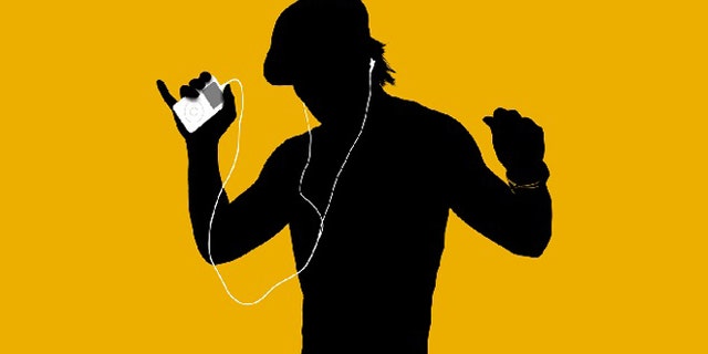 One of a series of early advertisements for Apple's iPod points to the company's deep connections to the music industry -- but will Apple be able to sell a new digital radio service?
