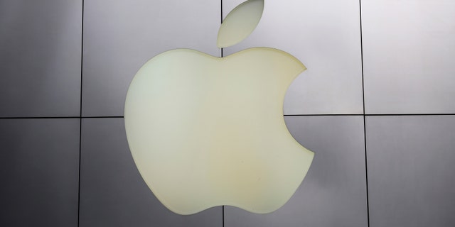 The Apple logo is pictured at its flagship retail store in San Francisco, California.