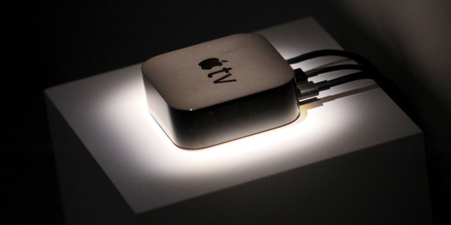 The new Apple TV is displayed during an Apple media event in San Francisco, California, Sept. 9, 2015.