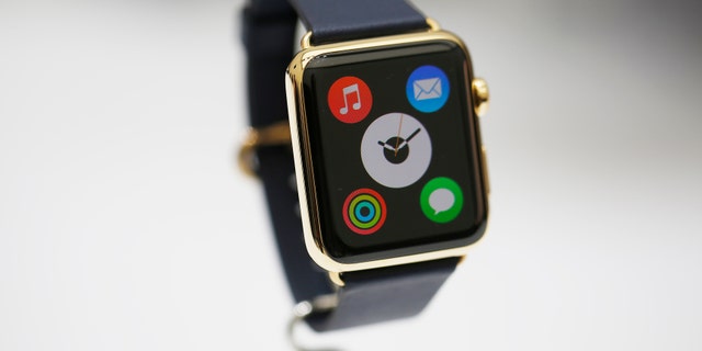 The new Apple Watch is pictured during an Apple event at the Flint Center for the Performing Arts in Cupertino, California, September 9, 2014.