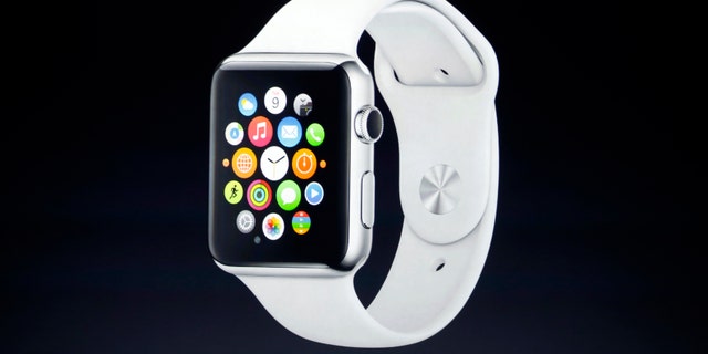 An Apple Watch is seen during an Apple event at the Flint Center in Cupertino, California, September 9, 2014.