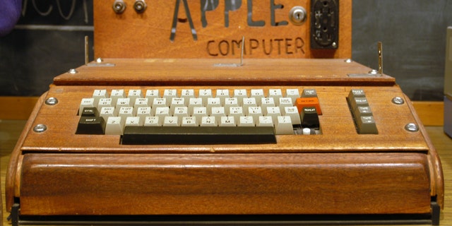 The original Apple I computer, on display at the Smithsonian Museum in Washington, D.C.
