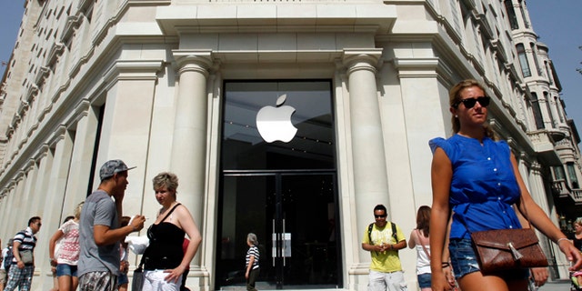 Above is the Apple Store in Barcelona.  Apple released the AirTag device in 2021.