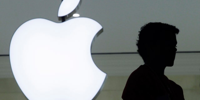 A person stands near the Apple logo at the company's store in Grand Central Terminal, in New York. Apple co-founder Steve Wozniak is unimpressed with smart watches, but says the company's iWatch could be a success.
