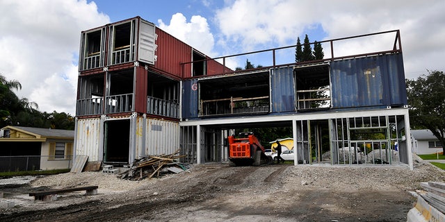 A Florida man has reportedly found a unique way to build his new home – with old shipping containers.