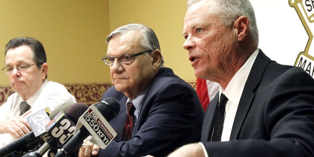 A federal judge will hold a hearing Tuesday, May 31, 2016, to examine ways to address the Maricopa County sheriff's contempt-of-court violations in a racial profiling case. (AP Photo/Ross D. Franklin, File)