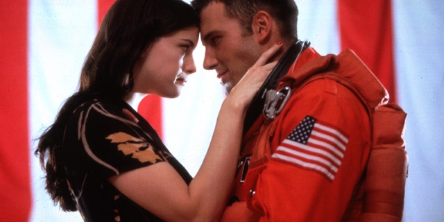 Actress Liv Tyler stars in a scene with Ben Affleck in "Armageddon."