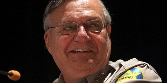 PHOENIX - APRIL 29:  Maricopa County sheriff Joe Arpaio speaks to participants of the Border Security Expo on April 29, 2010 in Phoenix, Arizona. Arpaio, promoted by his supporters as "America's Toughest Sheriff", voiced his support for Arizona's new immigration enforcement law. His deputies conduct frequent sweeps to arrest undocumented immigrants in his county, which includes the state capitol Phoenix.  (Photo by John Moore/Getty Images)
