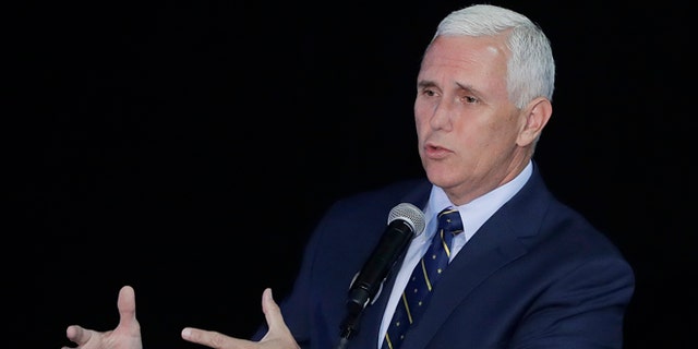FILE - In this July 14, 2016 file photo, Indiana Gov. Mike Pence speaks in Indianapolis. Republican presidential candidate Donald Trump says on Twitter that he has picked Pence as his running mate. (AP Photo/Darron Cummings, File)
