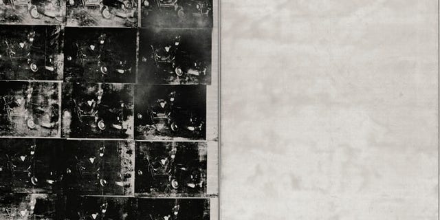 This file photo provided by Sotheby's shows "Silver Car Crash (Double Disaster)" by Andy Warhol.