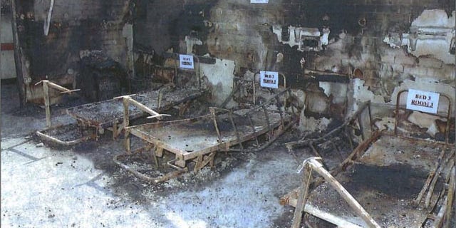 In this undated photo provided by the Office of the Director of Public Prosecutions (DPP) in Australia, evidence is labeled at the scene of a deadly nursing home fire in the Sydney suburb of Quakers Hill. (AP Photo)