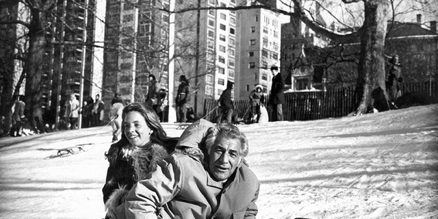 Sledding in Central Park during Harvard winter break.