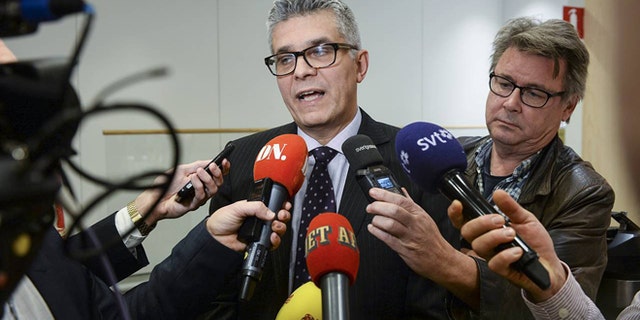 Anders Thornberg, head of SAPO, the Swedish security service, talked to journalists during a press meeting at the agency’s headquarters in Stockholm.
