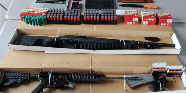 Weapons and ammunition were recovered from the vehicle of two individuals suspected of making threats of violence.