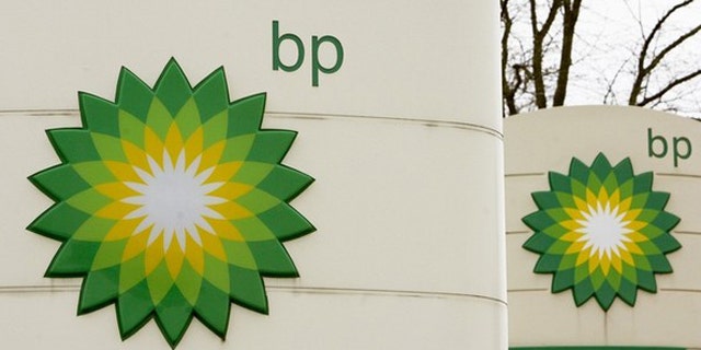 BP logos are seen at a one of the company's petrol stations in Grangemouth, Scotland in this April 29, 2008 file photo.