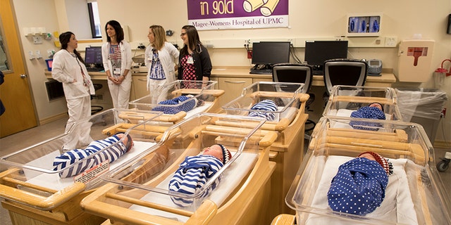 One of the nurses from UPMC, knit Team USA caps for newborns to wear to celebrate the Olympics.