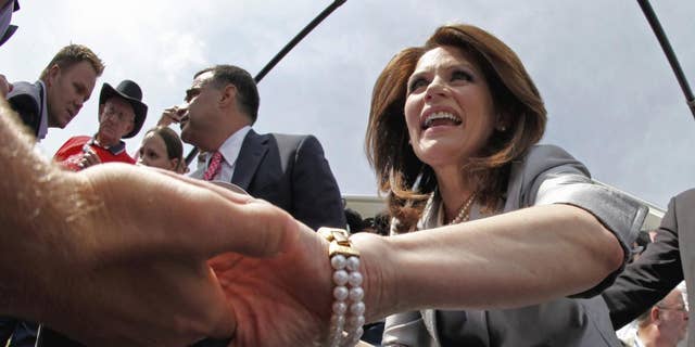 Rep. Michele Bachmann, R-Minn., greets supporters after her formal announcement to seek the 2012 Republican presidential nomination, Monday, June 27, 2011, in Waterloo, Iowa. Bachmann, who was born in Waterloo, will continue her announcement tour this week with stops in New Hampshire and South Carolina. (AP Photo