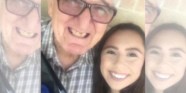 Rene Neira, left, with his granddaughter and classmate, Melanie Salazar. (Photo: Via Facebook)