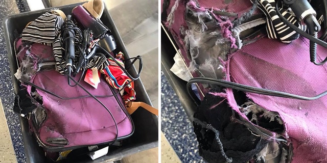 An American Airlines passenger arrived at her destination and received a shredded bag with half of her belongings missing, she said.