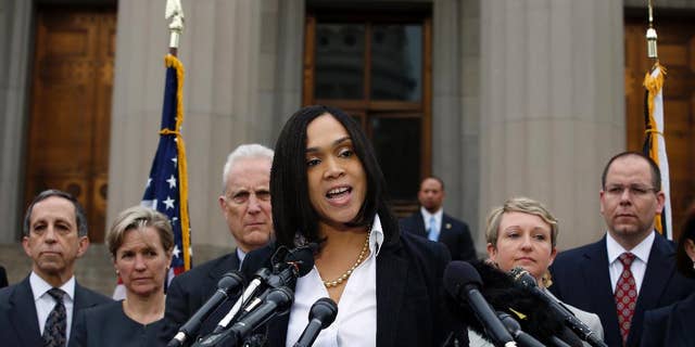 FILE - In this May 1, 2015 file photo, Baltimore state's attorney Marilyn Mosby speaks in Baltimore. (AP Photo/Alex Brandon, File)