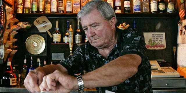 Ray Newman, owner of The Chart Room bar prepares a couple of cocktails after cleaning his bar in preparation to re-opening it in the French Quarter district Thursday, Sept. 29, 2005, in New Orleans. A month after Hurricane Katrina hit the Gulf Coast, New Orleans Mayor Ray Nagin invited business owners back into the city, and prepared to allow most residents to return over the next week. (AP Photo/Kevork Djansezian)