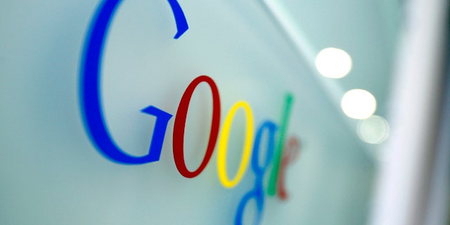 The Google logo is seen at the company's headquarters in Brussels.