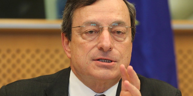 May 31, 2012: President of the European Central Bank Mario Draghi reports to the Economic Committee, in capacity as the head of the European Systemic Risk Board, at the European Parliament in Brussels.