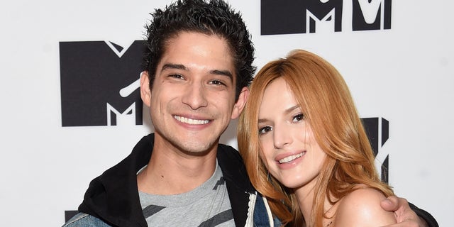 NEW YORK, NY - APRIL 21: Tyler Posey (L) and Bella Thorne attend the MTV 2015 Upfront presentation on April 21, 2015 in New York City. (Photo by Jamie McCarthy/Getty Images for MTV)