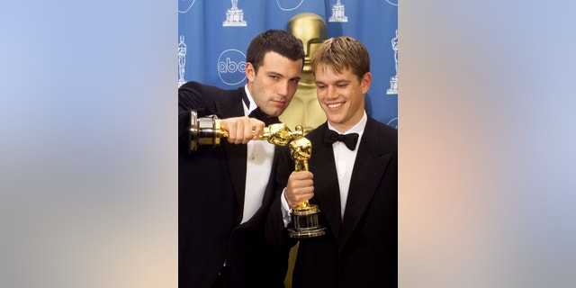 Actors Ben Affleck and Matt Damon pose together in a 1998 file photo.