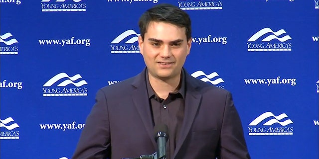 Conservative commentator Ben Shapiro speaking at the University of Connecticut in Storrs, Conn., on January 24.