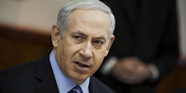 January 15, 2012: Israeli Prime Minister Benjamin Netanyahu attends the weekly cabinet meeting in Jerusalem.