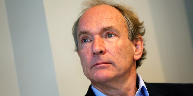 Tim Berners-Lee attends a news conference in London Dec. 11, 2014.