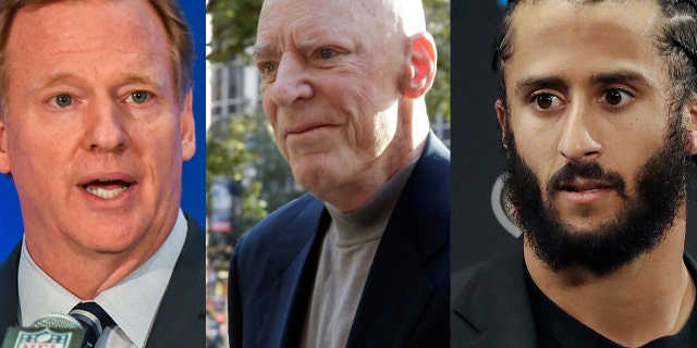 The NFL Players Coalition is seeking a meeting with, from left, Commissioner Roger Goodell, Houston Texans owner Bob McNair and free agent quarterback Colin Kaepernick.