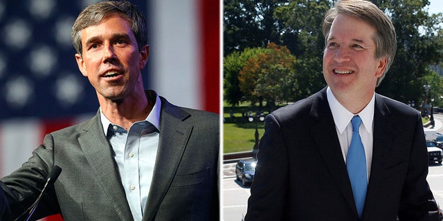 Beto O'Roarke, the Democrat candidate for Senate in Texas (l); and embattled Supreme Court nominee Brett Kavanaugh (r).