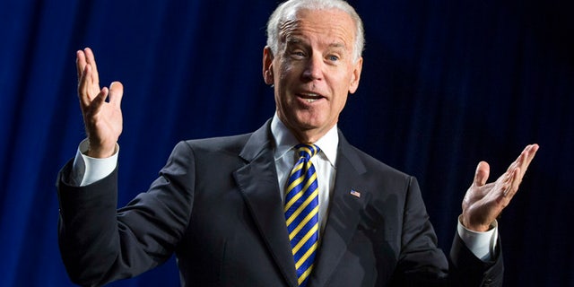 Vice President Joe Biden gestures during a speech to mark the 40th anniversary of the Legal Services Corporation, on Tuesday, Sept. 16, 2014, in Washington. (AP Photo/Evan Vucci)