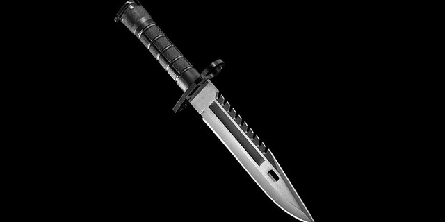 Police in England are looking for an enraged cyclist who appeared to attack a driver with a large knife.