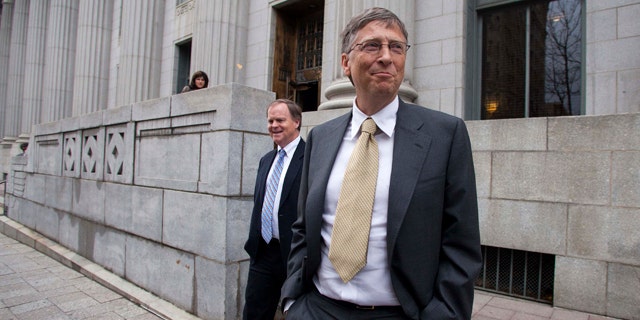 Nov.  21, 2011: Microsoft co-founder and chairman Bill Gates leaves the Frank E. Moss federal courthouse in Salt Lake City. Gates testified in a $1 billion antitrust lawsuit brought by Novell Inc.