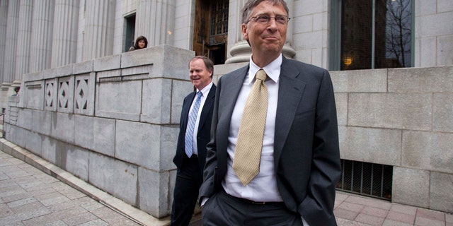 Nov. 21, 2011: Microsoft co-founder and chairman Bill Gates leaves the Frank E. Moss federal courthouse in Salt Lake City. Gates testified in a $1 billion antitrust lawsuit brought by Novell Inc.